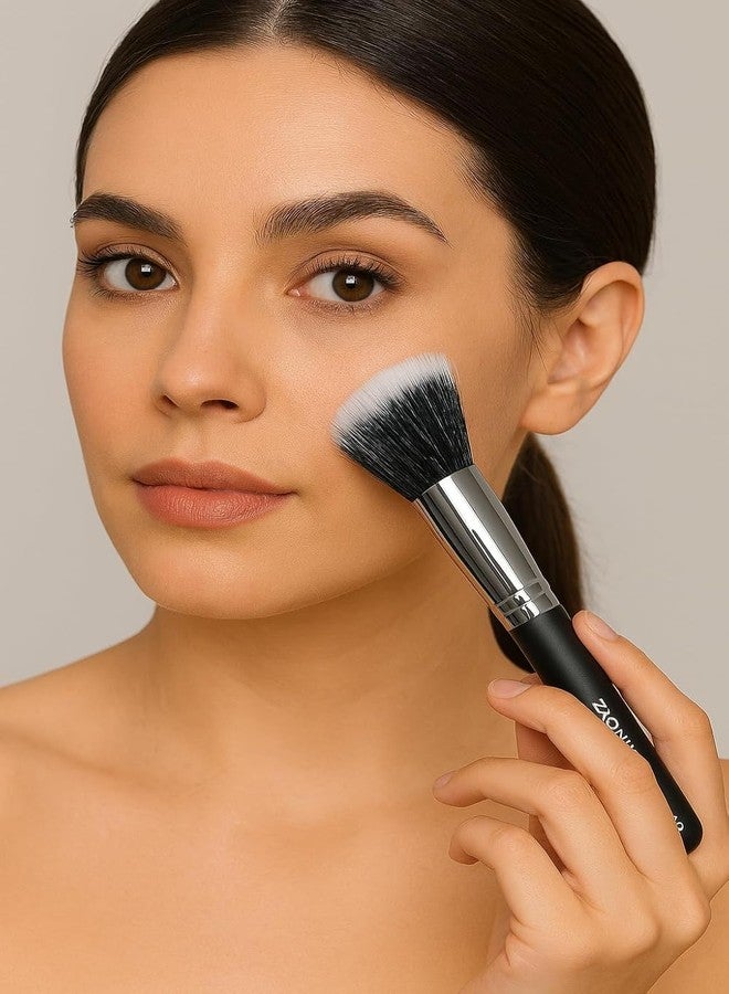 ZAQ Premium Duo Fiber Stippling Brush - The Ultimate Tool for Flawless Liquid Foundation Application, Blending, and Face Makeup - Image 2